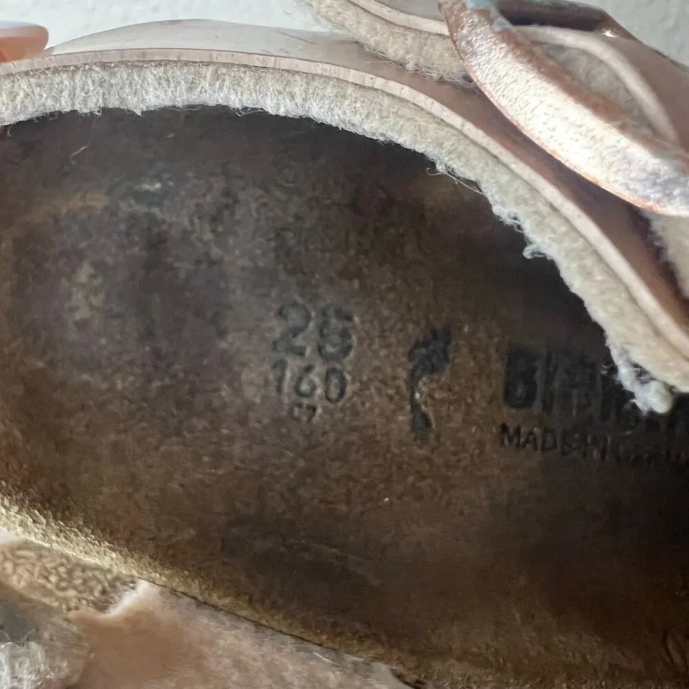 Birkenstock Rio sandals in rose gold and white sole 25 / C7